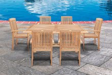 Load image into Gallery viewer, KINGTEAK Golden Teak Wood Classic Dining 9 piece Sets, 1 Extending Table 8 Chair(Local Pick Up only)