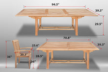 Load image into Gallery viewer, KINGTEAK Golden Teak Wood Classic Dining 9 piece Sets, 1 Extending Table 8 Chair(Local Pick Up only)