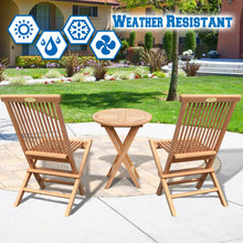 Load image into Gallery viewer, King Teak Golden Teak Wood Coffe Bristo Folding Furniture Set 1 table 2 chairs