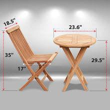 Load image into Gallery viewer, King Teak Golden Teak Wood Coffe Bristo Folding Furniture Set 1 table 2 chairs