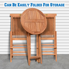 Load image into Gallery viewer, King Teak Golden Teak Wood Coffe Bristo Folding Furniture Set 1 table 2 chairs