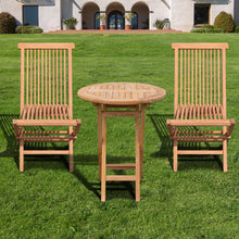 Load image into Gallery viewer, King Teak Golden Teak Wood Coffe Bristo Folding Furniture Set 1 table 2 chairs
