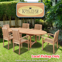 Load image into Gallery viewer, KINGTEAK Golden Teak Wood Patio Dining 7 Piece Sets, 1 Extending Table 6 Chair(Local Pick Up only)