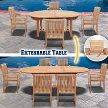 Load image into Gallery viewer, KINGTEAK Golden Teak Wood Patio Dining 7 Piece Sets, 1 Extending Table 6 Chair(Local Pick Up only)