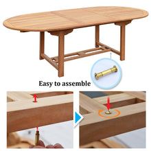 Load image into Gallery viewer, KINGTEAK Golden Teak Wood Patio Dining 7 Piece Sets, 1 Extending Table 6 Chair(Local Pick Up only)