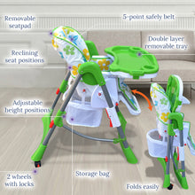 Load image into Gallery viewer, Folding Convertible Child Booster Highchair Baby Feeding Tray Seat