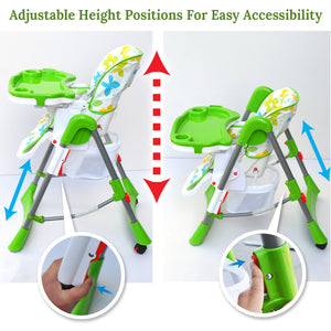 Folding Convertible Child Booster Highchair Baby Feeding Tray Seat