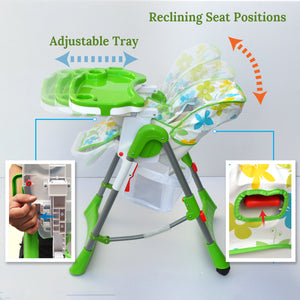 Folding Convertible Child Booster Highchair Baby Feeding Tray Seat