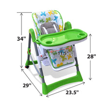 Load image into Gallery viewer, Folding Convertible Child Booster Highchair Baby Feeding Tray Seat