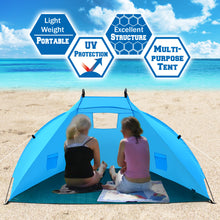 Load image into Gallery viewer, STRONG CAMEL Portable Fishing Camping Hiking Travelling Beach Canopy Shelter Tent Blue