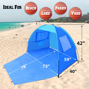 STRONG CAMEL Easy Assembly Large Portable Beach Shelter Tent