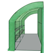 Load image into Gallery viewer, 10x5x7'H Large Walk-In Wall Half Greenhouse w 3 tiers 6 Shelves Green White Yard