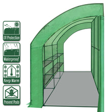 Load image into Gallery viewer, 10x5x7'H Large Walk-In Wall Half Greenhouse w 3 tiers 6 Shelves Green White Yard