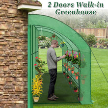 Load image into Gallery viewer, 10x5x7'H Large Walk-In Wall Half Greenhouse w 3 tiers 6 Shelves Green White Yard