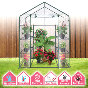 8 Shelves 3 Tiers Portable mini Walk-in Greenhouse Flower Clear Planter HotHouse