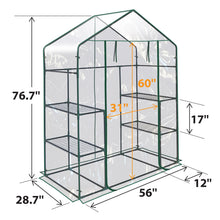 Load image into Gallery viewer, 8 Shelves 3 Tiers Portable mini Walk-in Greenhouse Flower Clear Planter HotHouse