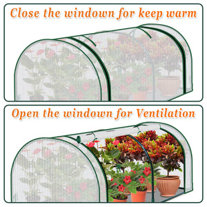 Mini Greenhouse Outdoor Plant Gardening Greenhouse Flower House (PE, 51" W x 24" D x 19.6" H)