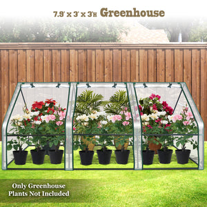 3x8x3'H PE Portable Mini  Gardening Flower Plants Yard Greenhouse