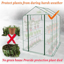 Load image into Gallery viewer, Mini Walk-in Greenhouse Outdoor Plant Shelves UV Protected Plant Green House (56"X56"X76.7")(PE)
