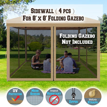 Load image into Gallery viewer, 8&#39; 4Pcs Mesh Sidewall Canopy Tent Commercial Zippered Bug Barrier Walls
