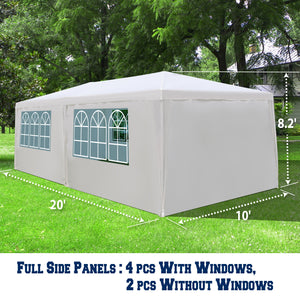 STRONG CAMEL 10x20/30 White Party Canopy Tent  BBQ Gazebo Pavilion  With Side Walls