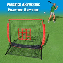 Load image into Gallery viewer, 5'x5' Baseball Softball Practice Net with Strike Zone Target and Carry Bag