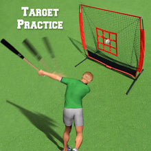 Load image into Gallery viewer, 5'x5' Baseball Softball Practice Net with Strike Zone Target and Carry Bag
