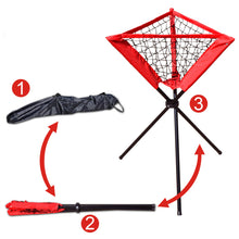 Load image into Gallery viewer, Portable Baseball Softball Ball Caddy Batting Practice Holder Tripod with Carry Bag