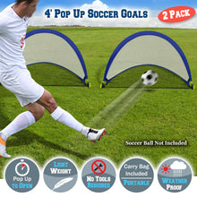 Load image into Gallery viewer, 4ft Portable Pop Up Soccer Goal Football Practice Training Sport Nets w CarryBag
