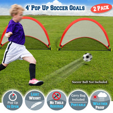 Load image into Gallery viewer, 4ft Portable Pop Up Soccer Goal Football Practice Training Sport Nets w CarryBag