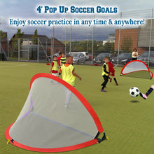 Load image into Gallery viewer, 4ft Portable Pop Up Soccer Goal Football Practice Training Sport Nets w CarryBag