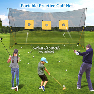Portable 12'x6' Golf Hitting Net Practice Driving Indoor Outdoor Aids w Carrybag