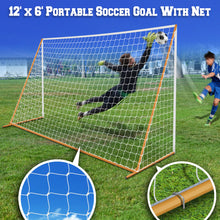 Load image into Gallery viewer, 12' x 6' Portable Sports Soccer practice Straight High impact net&door for Outdoor