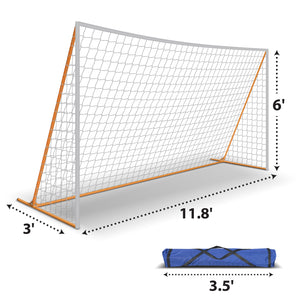 12' x 6' Portable Sports Soccer practice Straight High impact net&door for Outdoor