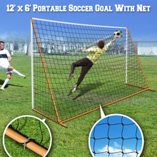 Load image into Gallery viewer, 12' x 6' Portable Sports Soccer practice Straight High impact net&door for Outdoor