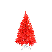 Load image into Gallery viewer, Spruce Hinged Red Christmas Tree with Metal Stand Easy Assembly for Indoor Outdoor Holiday Decoration