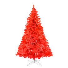 Load image into Gallery viewer, Spruce Hinged Red Christmas Tree with Metal Stand Easy Assembly for Indoor Outdoor Holiday Decoration
