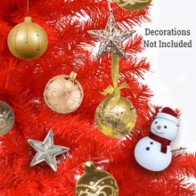 Load image into Gallery viewer, Spruce Hinged Red Christmas Tree with Metal Stand Easy Assembly for Indoor Outdoor Holiday Decoration