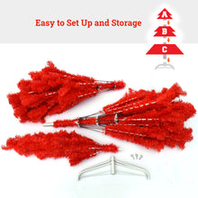 Load image into Gallery viewer, Spruce Hinged Red Christmas Tree with Metal Stand Easy Assembly for Indoor Outdoor Holiday Decoration