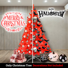 Load image into Gallery viewer, Spruce Hinged Red Christmas Tree with Metal Stand Easy Assembly for Indoor Outdoor Holiday Decoration