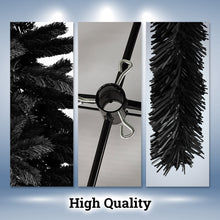 Load image into Gallery viewer, 7.5FT Artificial (Black, Red, Pink and White) Christmas Tree Premium Hinged Spruce Full Tree Branch Tips Metal Stand