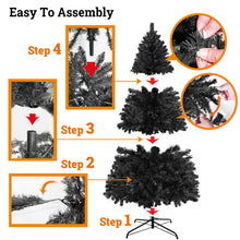 Load image into Gallery viewer, 7.5FT Artificial (Black, Red, Pink and White) Christmas Tree Premium Hinged Spruce Full Tree Branch Tips Metal Stand
