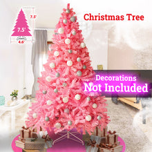 Load image into Gallery viewer, 7.5FT Artificial (Black, Red, Pink and White) Christmas Tree Premium Hinged Spruce Full Tree Branch Tips Metal Stand