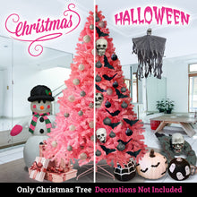 Load image into Gallery viewer, 7.5FT Artificial (Black, Red, Pink and White) Christmas Tree Premium Hinged Spruce Full Tree Branch Tips Metal Stand