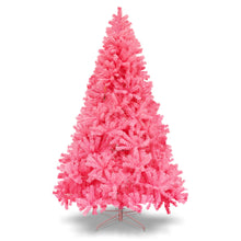 Load image into Gallery viewer, 7.5FT Artificial (Black, Red, Pink and White) Christmas Tree Premium Hinged Spruce Full Tree Branch Tips Metal Stand