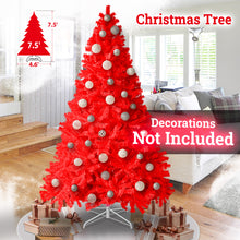 Load image into Gallery viewer, 7.5FT Artificial (Black, Red, Pink and White) Christmas Tree Premium Hinged Spruce Full Tree Branch Tips Metal Stand