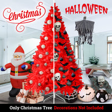 Load image into Gallery viewer, 7.5FT Artificial (Black, Red, Pink and White) Christmas Tree Premium Hinged Spruce Full Tree Branch Tips Metal Stand