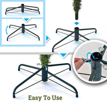 Load image into Gallery viewer, 7.5 FT Spruce Artificial Hinged Christmas Tree Pre-Lit Artificial Christmas Tree with 750 Warm Lights LED and Metal Stand for Home Party Decoration,Green