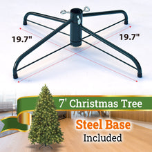 Load image into Gallery viewer, 7.5 FT Spruce Artificial Hinged Christmas Tree Pre-Lit Artificial Christmas Tree with 750 Warm Lights LED and Metal Stand for Home Party Decoration,Green