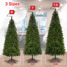 Load image into Gallery viewer, Artificial Pencil Slim Unlit Green Christmas Tree Tall Skinny Hinged Full Xmas Tree Perfect for Holiday Outdoor and Indoor Decor
